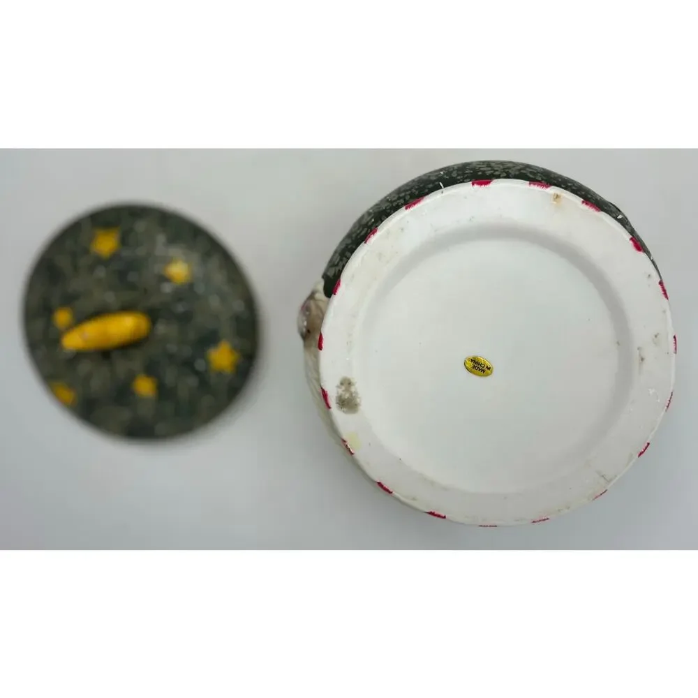 Huntington Holiday Treat Jar Santa Believe Hand Painted‎ Ceramic Cookie Jar